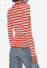 Dolce & Gabbana Red & Striped Viscose Cardigan Red FXVC6Z JAIRR-W8266