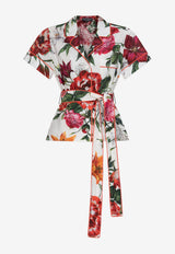 Dolce & Gabbana Floral-Print Cotton Wrap Shirt Multicolor F5G67T HS5TQ-HA5PB