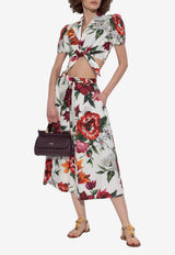 Dolce & Gabbana Floral-Print Cropped Silk Top Multicolor F5T66T HS5TQ-HA5PB