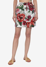 Dolce & Gabbana Floral-Print Drawstring Mini Shorts Multicolor FTDBPT HS5TQ-HA5PB