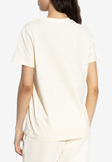 Moncler Logo Embroidered T-shirt Cream K20938C00012 89AUO-037