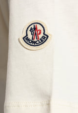 Moncler Logo Embroidered T-shirt Cream K20938C00012 89AUO-037