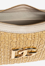 Dolce & Gabbana Raffia & Leather Logo Shoulder Bag Beige BB7598 AC705-8W047