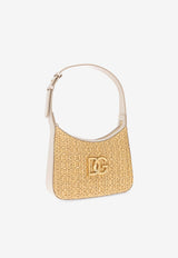 Dolce & Gabbana Raffia & Leather Logo Shoulder Bag Beige BB7598 AC705-8W047