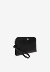 Dolce & Gabbana Saffiano Leather Flat Pouch Black BM2528 BG662-80999