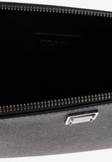 Dolce & Gabbana Saffiano Leather Flat Pouch Black BM2528 BG662-80999