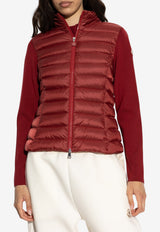 Moncler Down-Insert Knit Cardigan Burgundy K20939B00019 M1122-46C