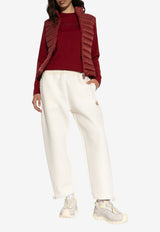 Moncler Down-Insert Knit Cardigan Burgundy K20939B00019 M1122-46C
