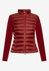 Moncler Down-Insert Knit Cardigan Burgundy K20939B00019 M1122-46C
