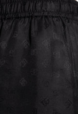 Dolce & Gabbana Silk Embossed Monogram Shorts Black GV37AT FJ1JY-N0000