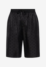 Dolce & Gabbana Silk Embossed Monogram Shorts Black GV37AT FJ1JY-N0000
