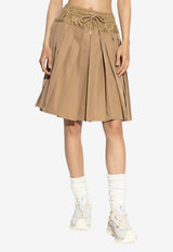 Moncler Drawstring Pleated Skirt Beige K20932D00002 57136-238