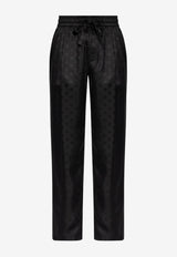 Dolce & Gabbana Silk Embossed Monogram Pants Black GP12QT FJ1JY-N0000