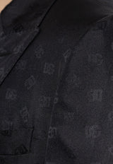 Dolce & Gabbana Silk Embossed Monogram Blazer Black G2UQ8T FJ1JY-N0000