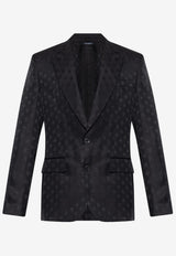 Dolce & Gabbana Silk Embossed Monogram Blazer Black G2UQ8T FJ1JY-N0000