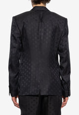 Dolce & Gabbana Silk Embossed Monogram Blazer Black G2UQ8T FJ1JY-N0000