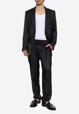Dolce & Gabbana Silk Embossed Monogram Blazer Black G2UQ8T FJ1JY-N0000