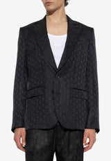 Dolce & Gabbana Silk Embossed Monogram Blazer Black G2UQ8T FJ1JY-N0000