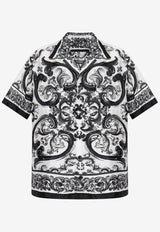Dolce & Gabbana Baroque Print Short-Sleeve Silk Shirt White G5JH9T HI1S6-HX5DQ