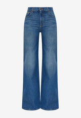Chloé Wide-Leg Buttoned Jeans Blue CH25ADP42 251-427