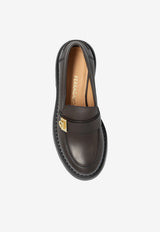 Ferragamo Caminia Leather Loafers Brown 01K320 CAMINIA 784738-T MORO