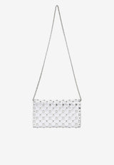 Crystal-Embellished Quilted Crossbody Bag
