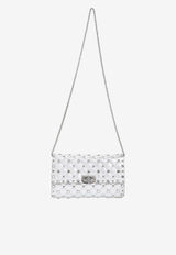 Crystal-Embellished Quilted Crossbody Bag