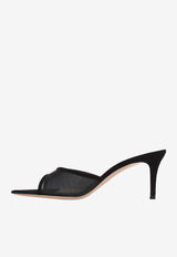 Elle 70 Suede and Mesh Pointed Mules