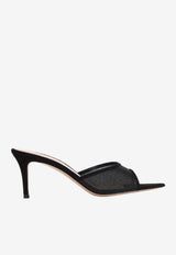 Elle 70 Suede and Mesh Pointed Mules