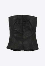 Rick Owens DRKSHDW Frayed Bustier Top Black DS01F4127SDBK_09