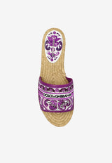 Dolce & Gabbana Satin Majolica Espadrille Slides Purple CE0148 AV804-I03TN