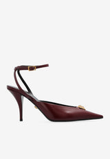 Versace La Medusa 100 Leather Pumps Burgundy 1020479 1A14835-1RC3V