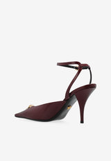 Versace La Medusa 100 Leather Pumps Burgundy 1020479 1A14835-1RC3V