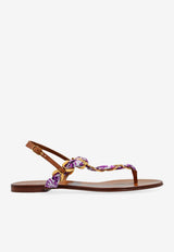 Dolce & Gabbana Purple Motif Brass-Appliqué Sandals Purple CQ0639 AE490-I03TN