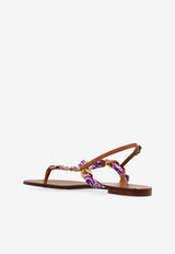Dolce & Gabbana Purple Motif Brass-Appliqué Sandals Purple CQ0639 AE490-I03TN