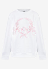 Moschino Embroidered Crewneck Sweatshirt White 252E A1705 5528-1001