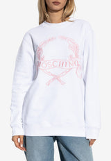 Moschino Embroidered Crewneck Sweatshirt White 252E A1705 5528-1001
