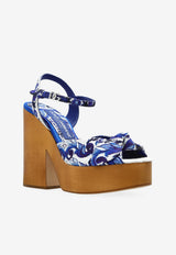 Dolce & GabbanaKeira 145 Majolica Wedge Sandals