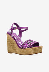100 Floral Printed Wedge Sandals