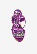 100 Floral Printed Wedge Sandals