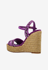100 Floral Printed Wedge Sandals