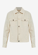 Moschino Logo Patch Denim Jacket Cream 252E A0508 5520-0005