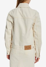 Moschino Logo Patch Denim Jacket Cream 252E A0508 5520-0005