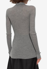 Moncler Ribbed Knit Polo T-shirt Gray K20939A00006 M4715-986