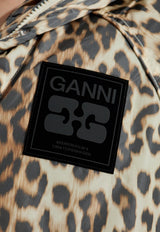 GANNI Leopard Print Oversized Jacket Beige W0738 7065-859