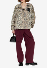 GANNI Leopard Print Oversized Jacket Beige W0738 7065-859