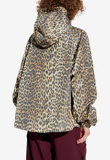 GANNI Leopard Print Oversized Jacket Beige W0738 7065-859