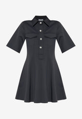 GANNI Flared Mini Shirt Dress Black W0448 6957-252