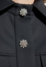 GANNI Flared Mini Shirt Dress Black W0448 6957-252