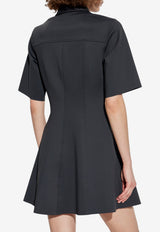 GANNI Flared Mini Shirt Dress Black W0448 6957-252